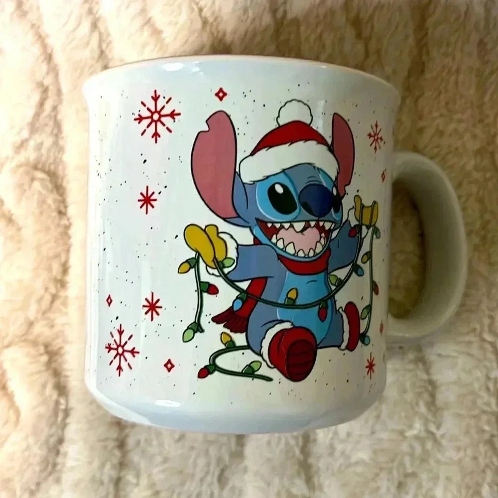 Disney Stitch Holiday Glitter Jingle All The Way Ceramic 20 oz Mug